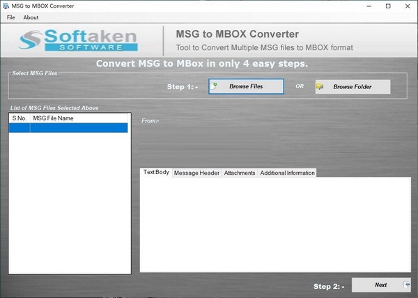 Softaken MSG to MBOX Converter(邮件格式转换器)