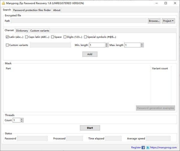 Manyprog Zip Password Recovery(ZIP密码恢复工具)