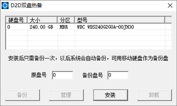 D2D双盘热备