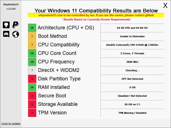 WhyNotWin11(Windows 11升级检测工具)