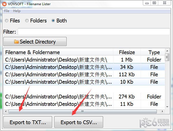 Filename Lister(文件列表导出软件)